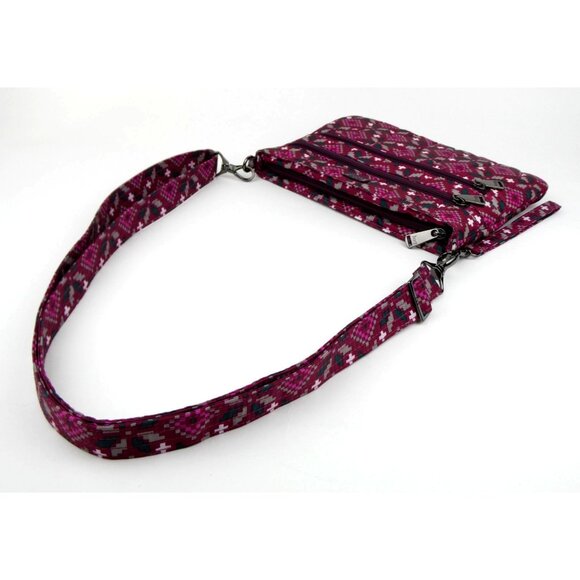 Lug PinkCrossbody Bag Multi-Zip Compartments Adjustable Strap - Picture 5 of 14